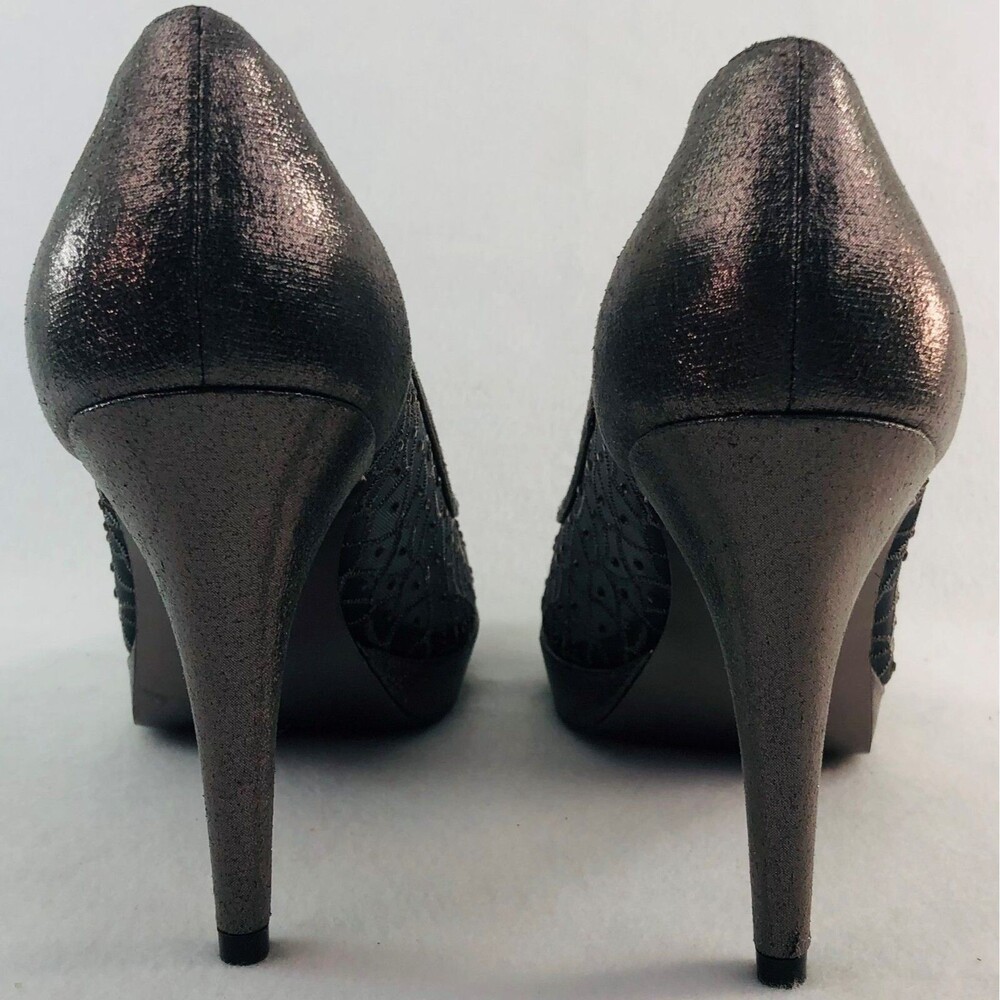 Adrianna Papell Womens 8.5 Gold Champaign High Heel Shoes Pump Jeweled - Picture 5 of 13